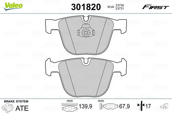 Placute frana VALEO 301820