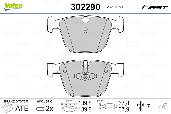 Placute frana VALEO 302290