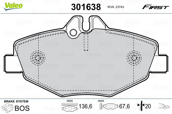 Placute frana VALEO 301638