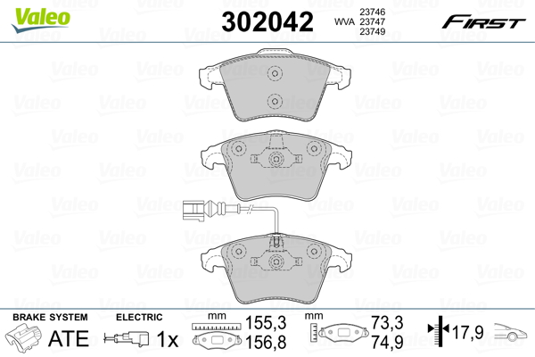Placute frana VALEO 302042