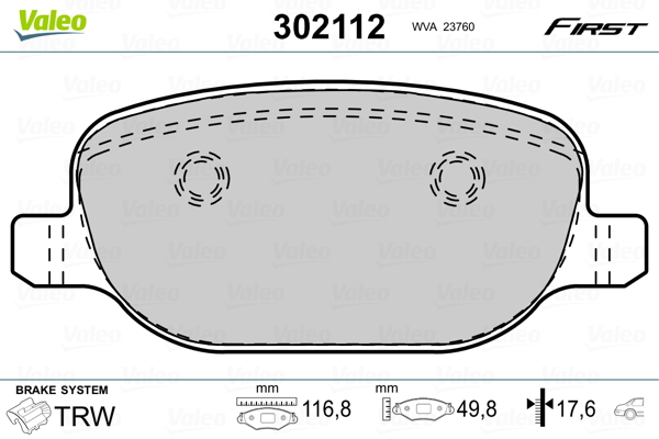Placute frana VALEO 302112