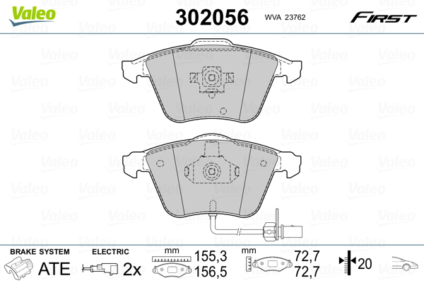 Placute frana VALEO 302056