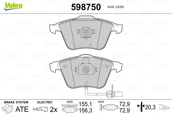 Placute frana VALEO 598750