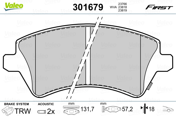 Placute frana VALEO 301679
