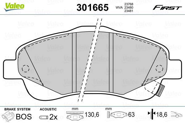 Placute frana VALEO 301665