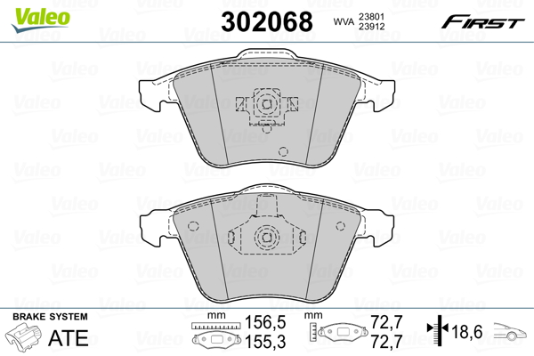 Placute frana VALEO 302068