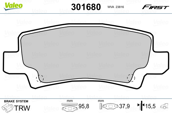 Placute frana VALEO 301680