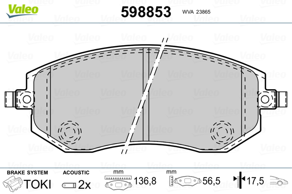 Placute frana VALEO 598853