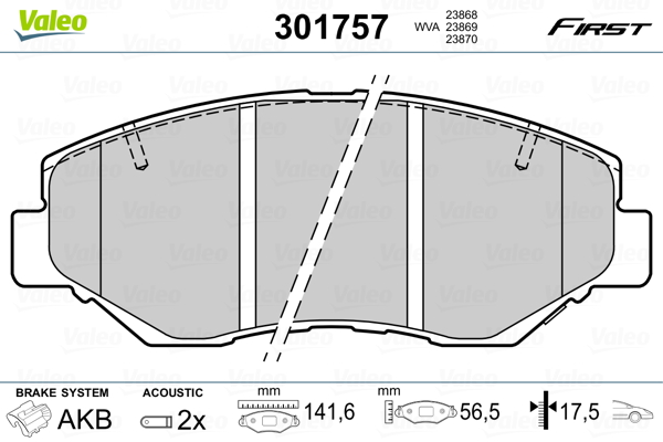 Placute frana VALEO 301757