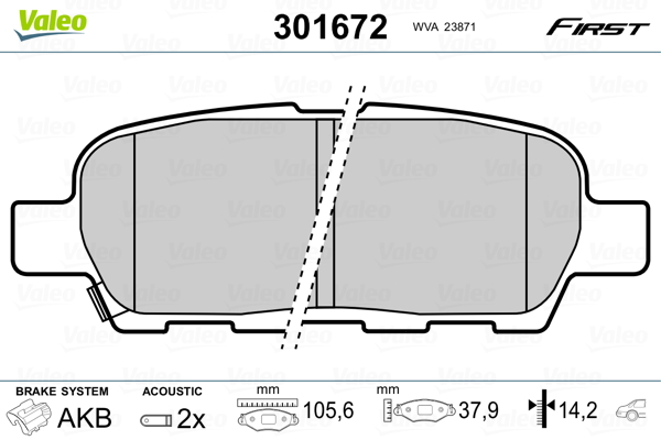 Placute frana VALEO 301672
