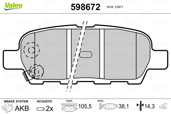 Placute frana VALEO 598672