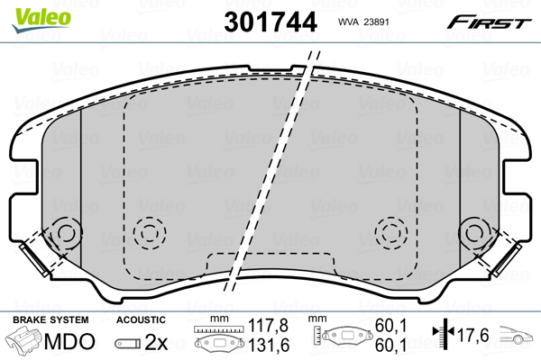 Placute frana VALEO 301744