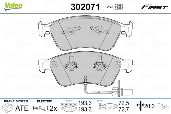 Placute frana VALEO 302071