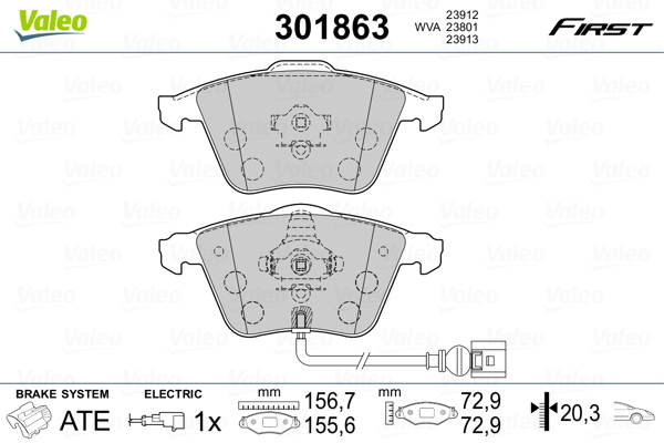 Placute frana VALEO 301863