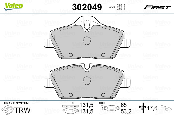 Placute frana VALEO 302049
