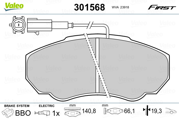 Placute frana VALEO 301568