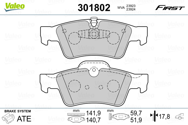 Placute frana VALEO 301802