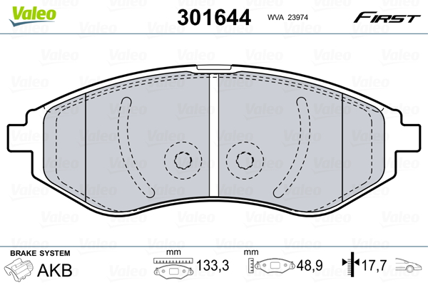 Placute frana VALEO 301644