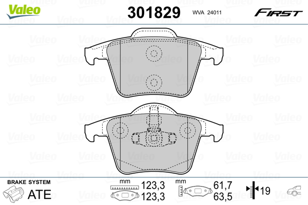 Placute frana VALEO 301829