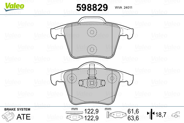 Placute frana VALEO 598829