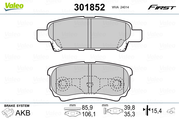 Placute frana VALEO 301852