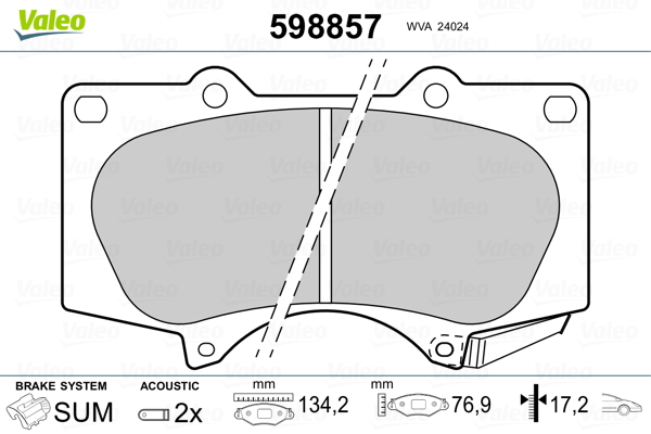 Placute frana VALEO 598857