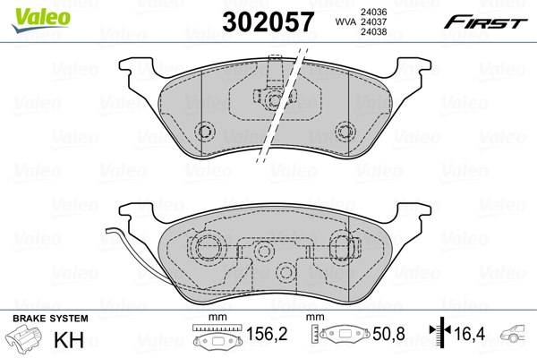 Placute frana VALEO 302057