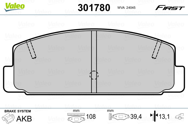 Placute frana VALEO 301780