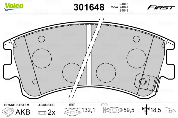 Placute frana VALEO 301648