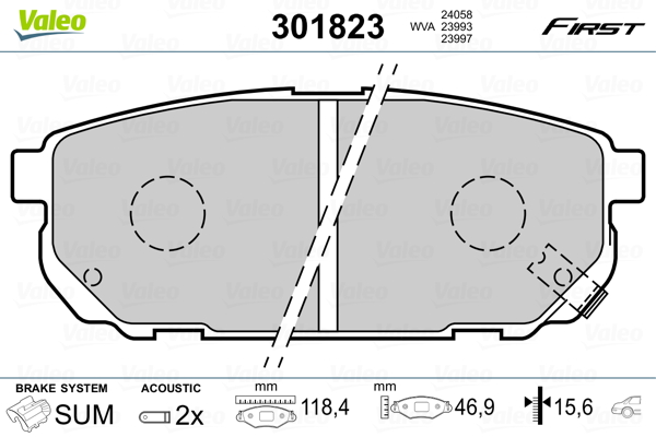 Placute frana VALEO 301823