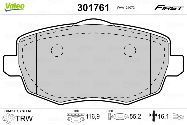 Placute frana VALEO 301761