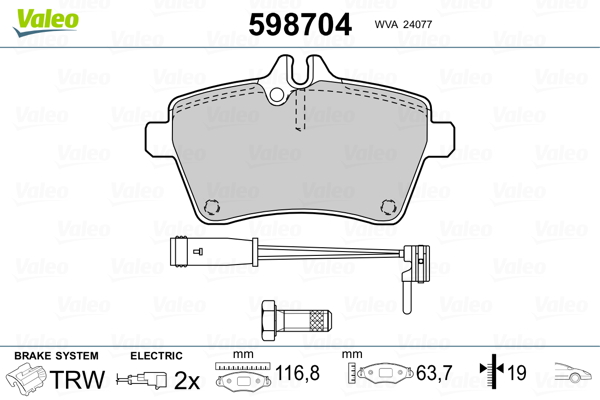 Placute frana VALEO 598704