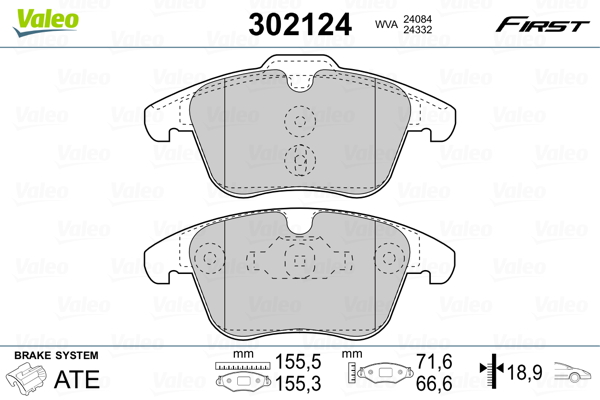 Placute frana VALEO 302124