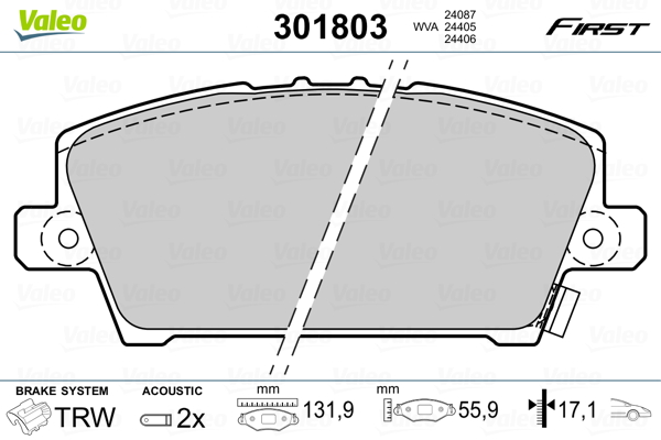 Placute frana VALEO 301803