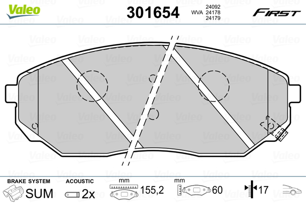 Placute frana VALEO 301654