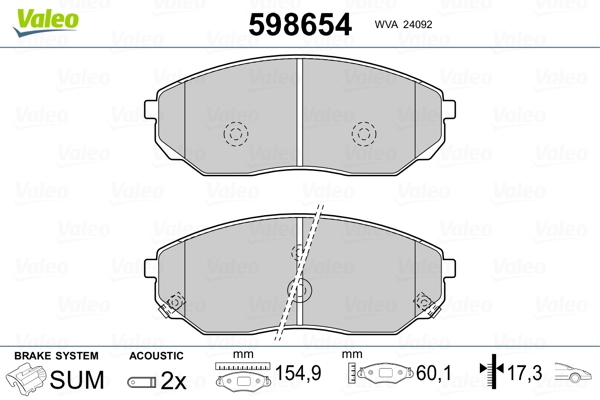 Placute frana VALEO 598654