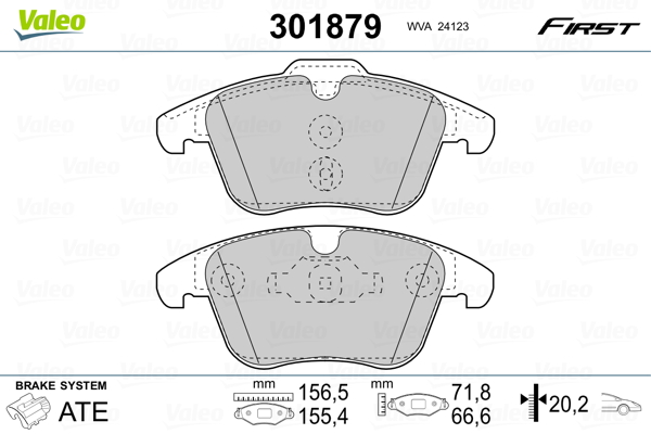 Placute frana VALEO 301879