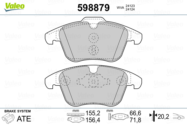 Placute frana VALEO 598879