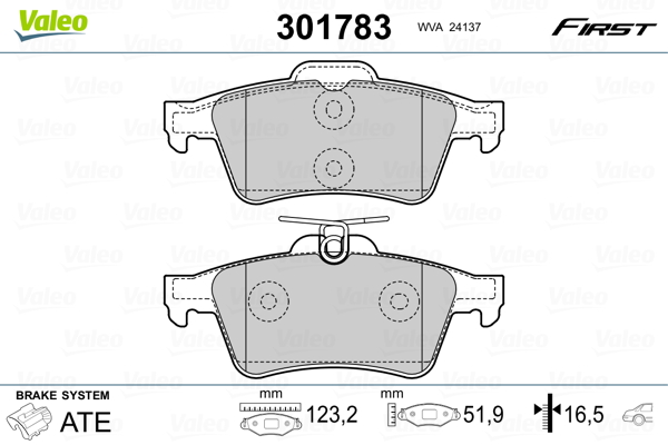 Placute frana VALEO 301783