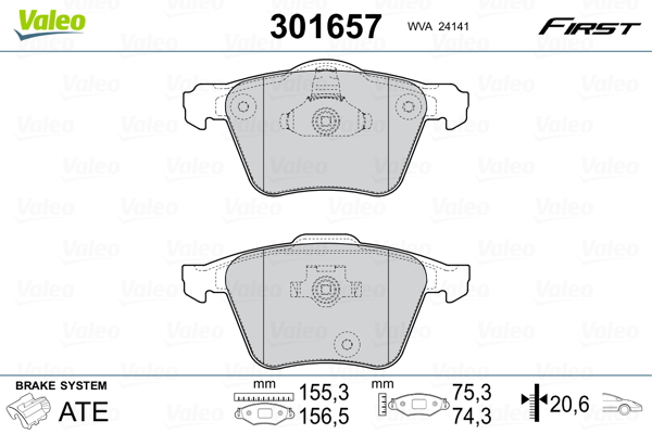 Placute frana VALEO 301657