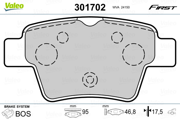 Placute frana VALEO 301702