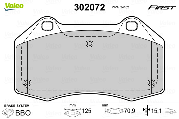 Placute frana VALEO 302072