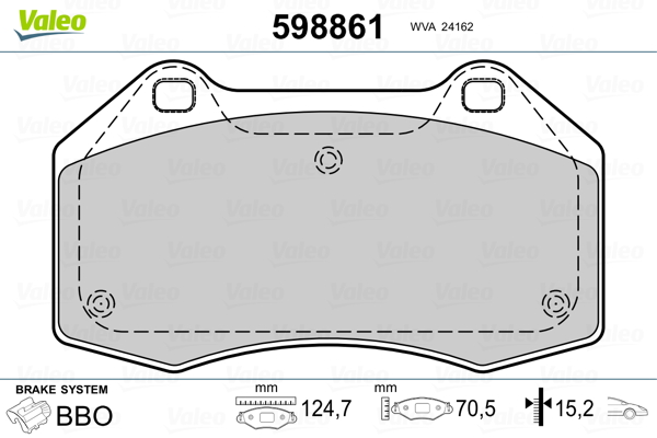 Placute frana VALEO 598861