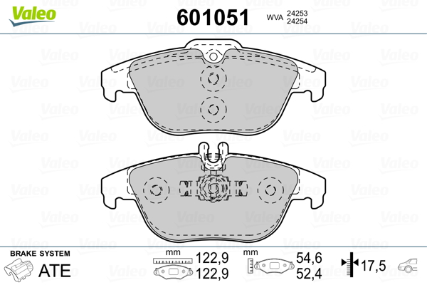 Placute frana VALEO 601051