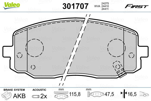 Placute frana VALEO 301707