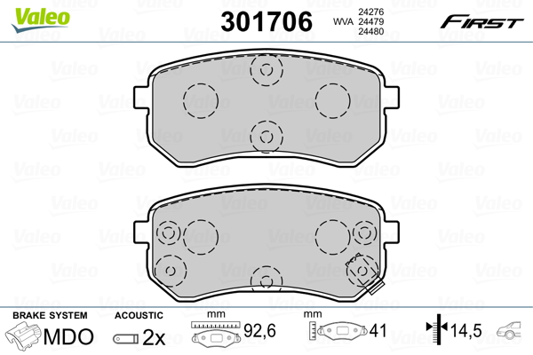 Placute frana VALEO 301706
