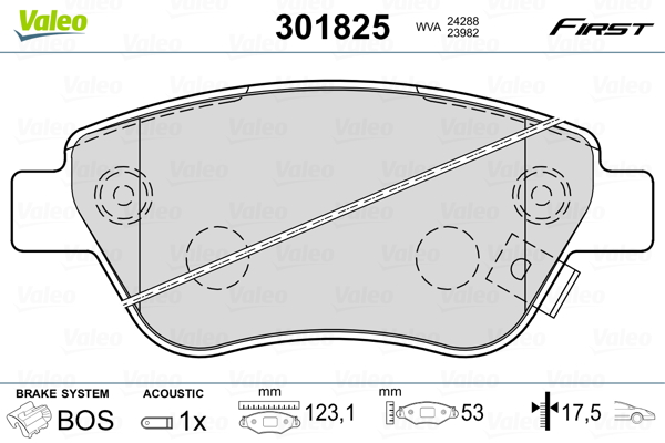 Placute frana VALEO 301825