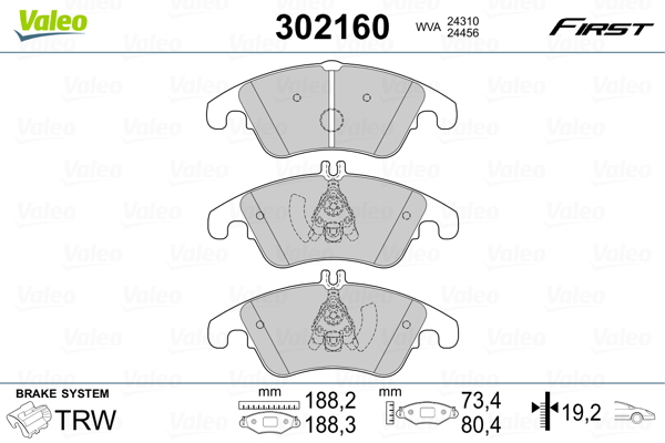 Placute frana VALEO 302160