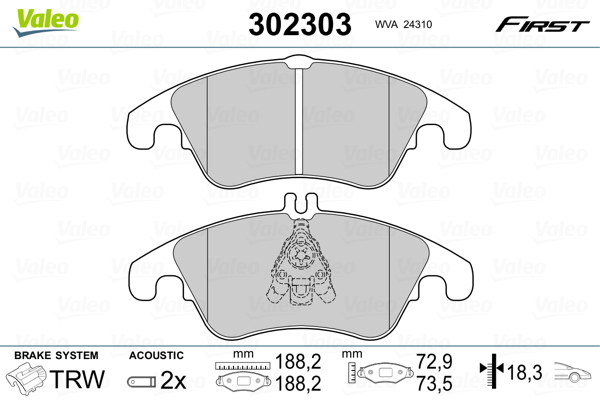 Placute frana VALEO 302303