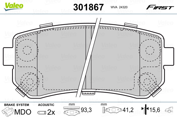 Placute frana VALEO 301867